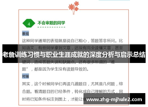 老詹训练习惯与职业生涯成就的深度分析与启示总结